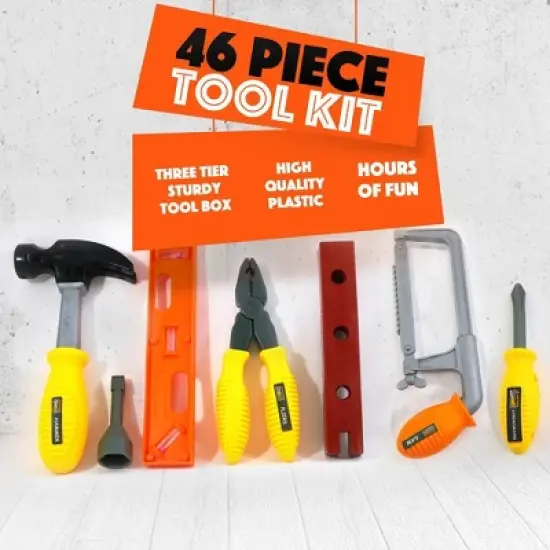 Big Mo's Toys Pretend Tool Box - 46 Piece Set image {4}