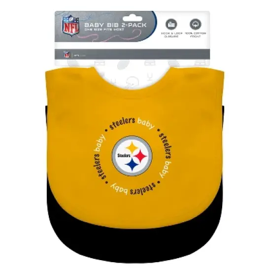 BabyFanatic Officially Licensed Unisex Baby Bibs 2 Pack - NFL Pittsburgh Steelers image {2}