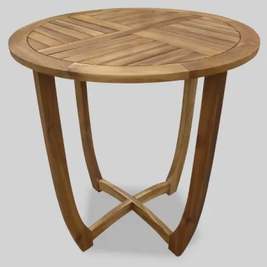 Westbridge 3pc Acacia Wood Bistro Set - Teak - Christopher Knight Home image {2}