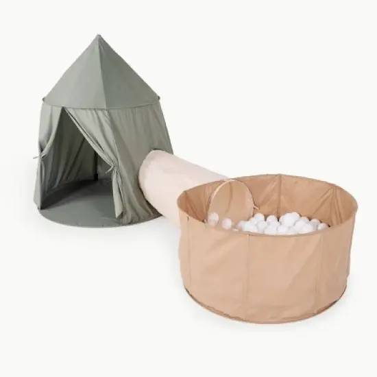 Rollic Playroom Bundle Tent Tunnel and Ball Pit - Cream: Steel Frame & Polyester Material image {2}