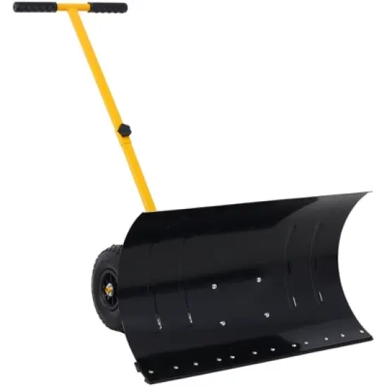 Snow Shovels, Snow Shovel Pusher with Wheels for Driveway, Snow Plow Shovel Snow Pusher with 29" x 16.5" Large Blade for Efficient Snow Removal image {8}