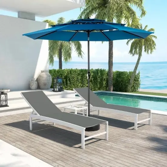10FT 3-Tier Auto-Tilt Outdoor Umbrella, Aluminum Patio Table Umbrella for Market, Pool, Deck (Base Not Included) - Maison Boucle image {8}