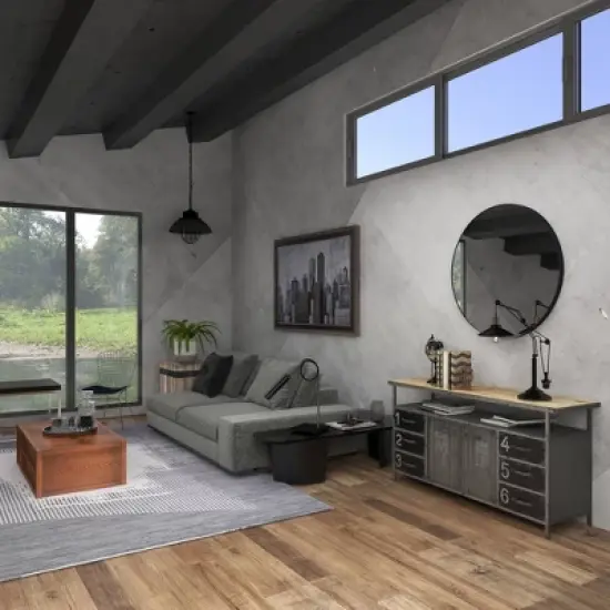 Industrial Wood Buffet Gray - Olivia & May image {2}