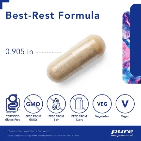 Pure Encapsulations Best-Rest Formula - Supports Restful Sleep - for Relaxation - Restful Sleep Supplement - Non-GMO & Vegan image {2}