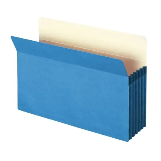 Smead File Pocket, Straight-Cut Tab, 5-1/4" Expansion, Legal Size, Blue, 10 per Box (74235) image {8}