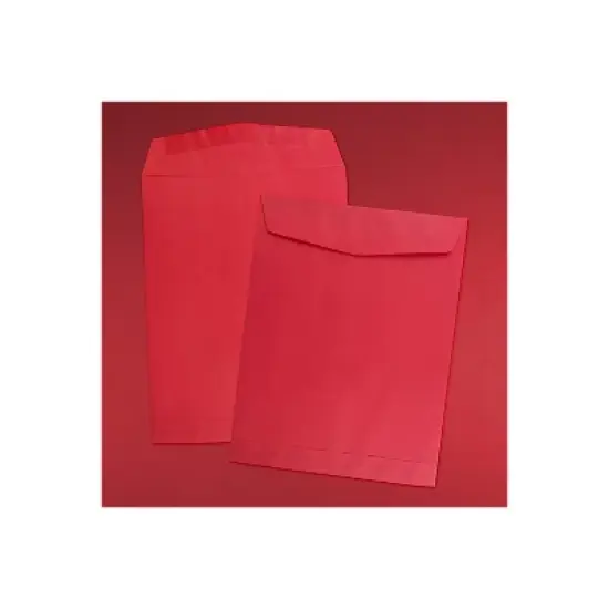 JAM Paper 10 x 13 Open End Catalog Colored Envelopes Red Recycled 100/Pack (V0128192) image {3}