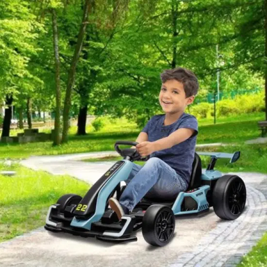 Kids Go Kart,24V  Electric Drift Kart Car with Adjustable Seat,IDE On Toy with 4 Speed Mode,Big Battery for Age 6-12 image {2}
