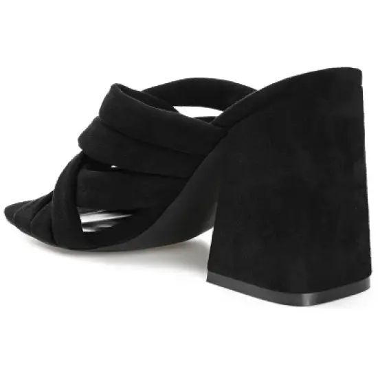 Journee Collection Womens Dorisa Open Square Toe Block Heel Sandals image {6}