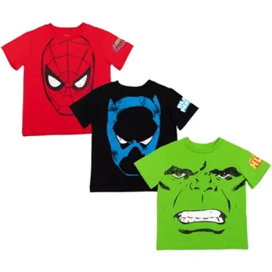 Marvel Avengers Hulk Black Panther Spider-Man 3 Pack T-Shirts Toddler  image {7}