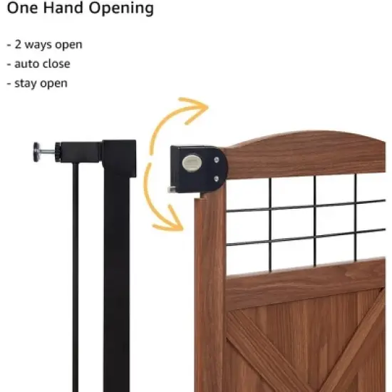 Unipaws Barn Door Dog Gate &ndash; 30" Tall, Pressure-Mounted Pet Safety Gate image {3}