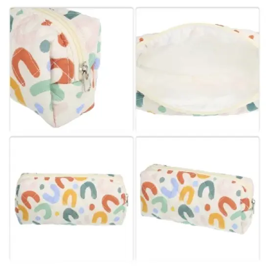 Unique Bargains Durable Small Quilted Makeup Bag Assorted Color image {2}