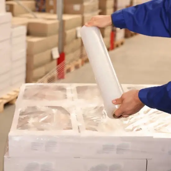 UOFFICE Stretch Wrap - 15" x 1500' x 80G, 1 Rls/Cs Hand Wrap Blown image {5}