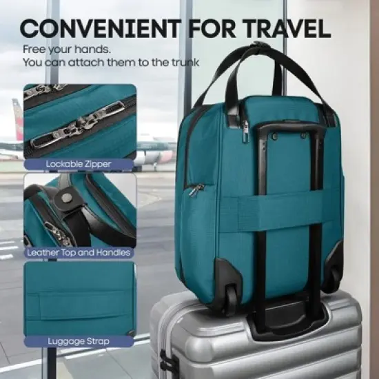 NEW YORK XPRESS XJ-5011 Underseat Soft Carry On Luggage, Rolling Wheels, Lightweight Travel Bag, 16" image {10}