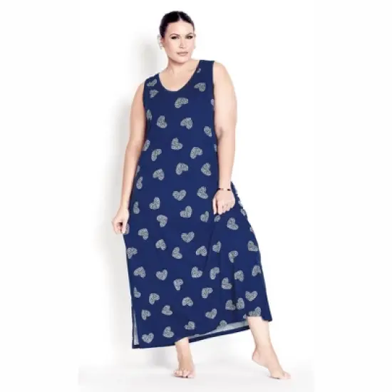 Women's Plus Size Summer Love Sleep Maxi Dress - leopard heart | AVENUE image {3}