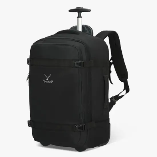 Hynes Eagle 42L Rolling Backpack Travel Carry On 2-Wheels Suitcase image {15}