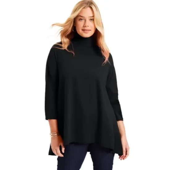 June + Vie by Roaman's Women&rsquo;s Plus Size One+Only Mock-Neck Tunic image {4}