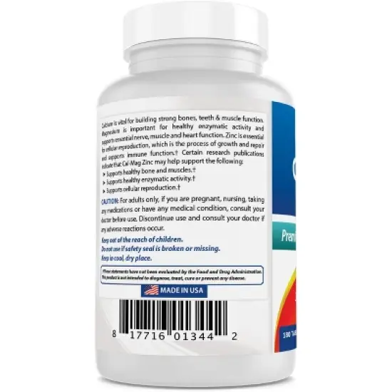 Best Naturals Calcium Magnesium Zinc 180 tablets image {3}