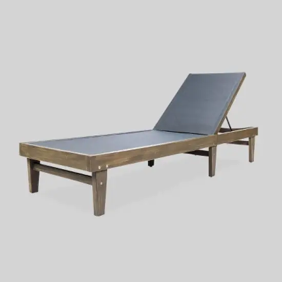 Summerland Acacia Wood Chaise Lounge - Christopher Knight Home
 image {10}