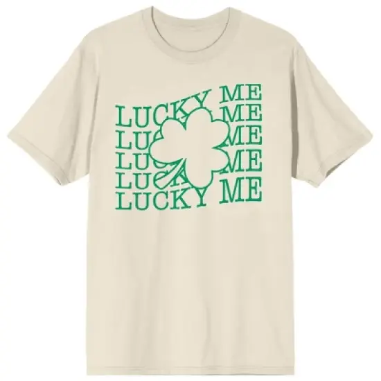 St. Patrick's Day Lucky Me Crew Neck Short Sleeve Women's Natural T-shirt image {7}