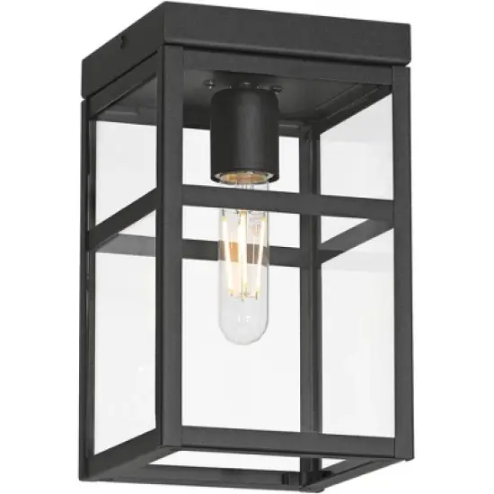 John Timberland San Lucas 10 1/4" High Sand Black Outdoor Flushmount Ceiling Light image {8}