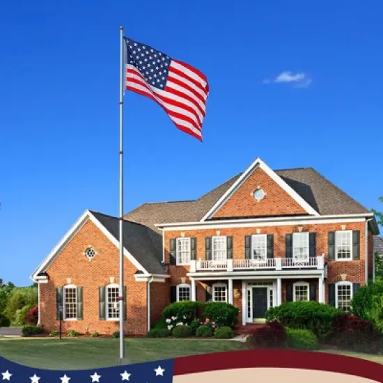 Yescom 25 ft Telescopic Lightweight Aluminum Flag Pole Kit image {8}