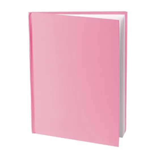 Young Authors Pink Hardcover Blank Book, White Pages, 8"H x 6"W Portrait, 14 Sheets/28 Pages, Pack of 12 image {1}