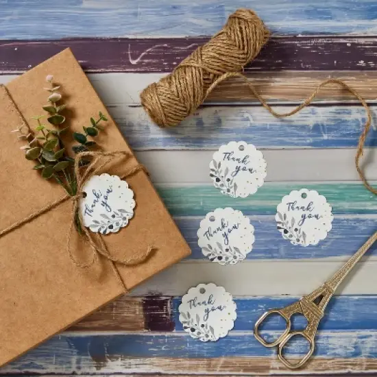 Avery Printable Blank Scallop Round Gift Tags with Sure Feed, 2.5" Diameter, Textured White, 90 Customizable Tags (80511) image {6}