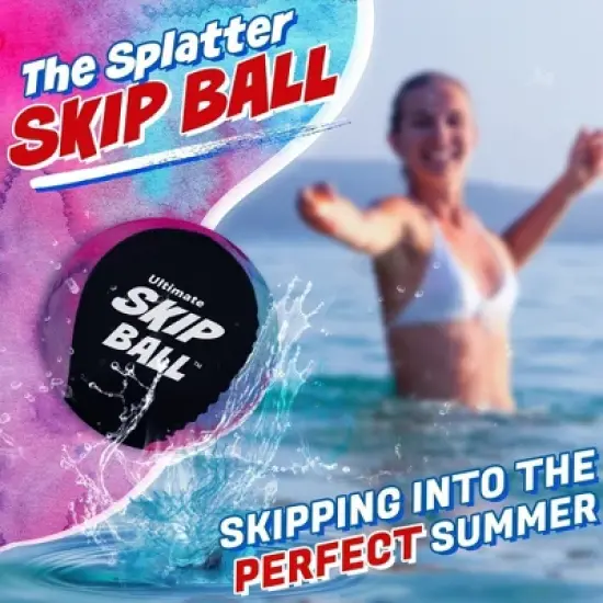 Activ Life Gifts for Kids [Water Skip Balls] Beach Games for Adults and Family Basket Stuffers Boys Girls - Black Splatter image {1}
