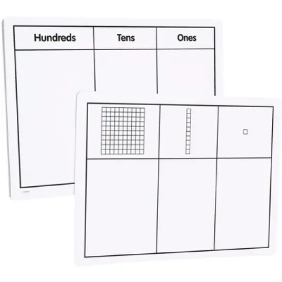 Didax Write-On and Wipe-Off Base Ten Mats, Set of 10 image {1}