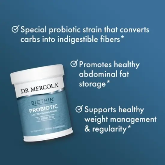 Dr. Mercola Biothin Probiotic 10 Billion CFU, 30 Servings (30 Capsules), Dietary Supplement, Supports Digestive Health, Non GMO image {3}