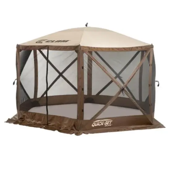 CLAM Quick-Set Escape 11.5' x 11.5' Portable Pop-Up Camping Outdoor Gazebo Screen Tent Canopy Shelter & Carry Bag with 3 Wind & Sun Panels Accessory image {2}