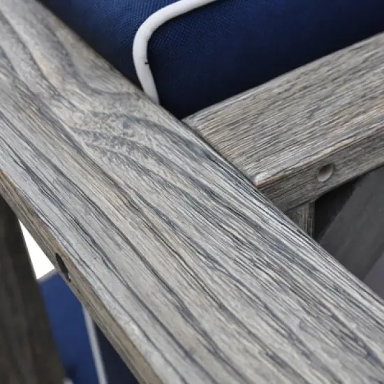 Courtyard Casual Driftwood Gray Teak Modern North Shore Outdoor Three Seater Sofa with Cushions image {4}