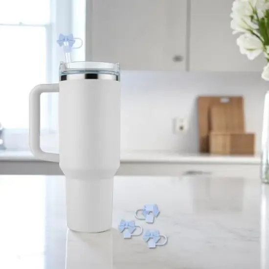 Unique Bargains Bow Straw Cover Cap 4 Pcs image {3}