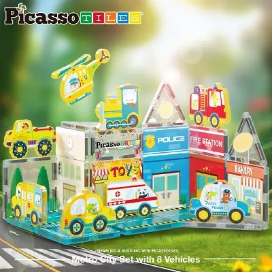 PICASSO-TILES Magnetic Tiles for Kids, Construction STEM Building Blocks Educational Toy image {18}