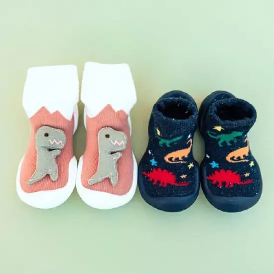 Komuello Toddler Boy First Walk Sock Shoes Dinos image {8}