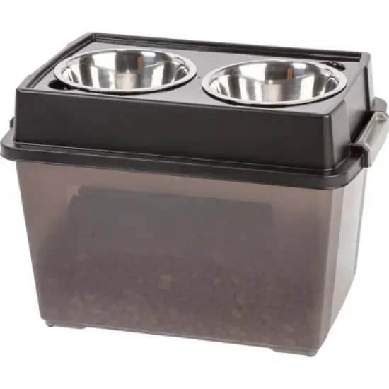 IRIS USA 2-in-1 Elevated Dog Bowls Feeder with Airtight Pet Food Storage Container image {6}