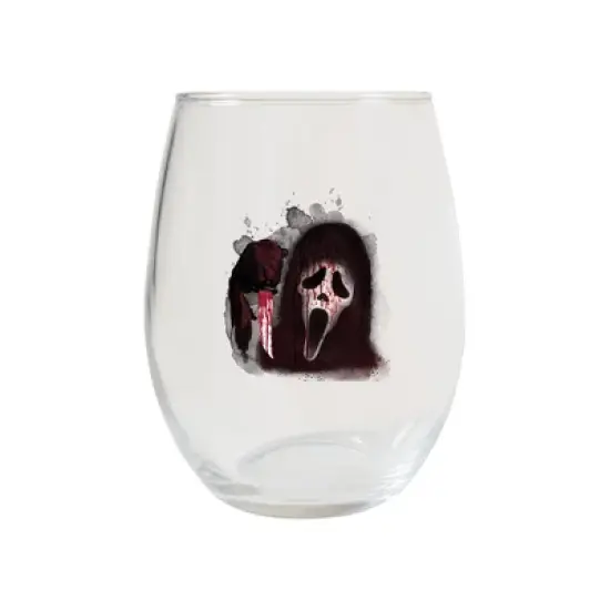 Fun World Scream Ghost Face Glass Wine Tumbler Set of 4 image {1}