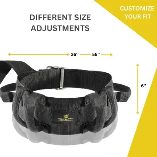 Transfer Belt Fle to unlock - 50" holds up 500 LBS - Gait Belt With 6 Handles, Great Lift Belt for Elderly, Therapy and Handicap - MedicalKingusa image {4}