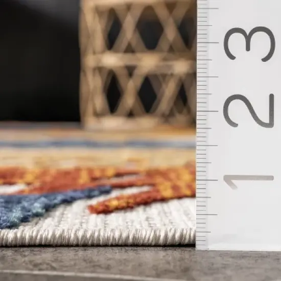 nuLOOM Flor Multi Tropical Leaves Indoor/Outdoor Patio Area Rug image {2}