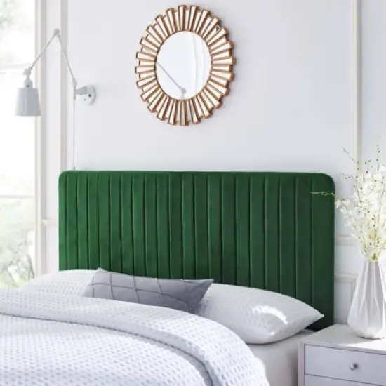 Milenna Channel Tufted Performance Velvet Panel Headboard - Modway image {5}