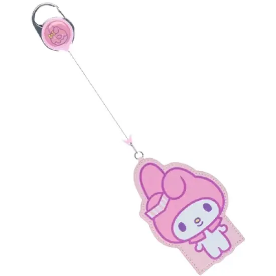 Sanrio Hello Kitty and Friends Snack Shop My Melody Retractable Reel Lanyard ID Badge Holder Keychain Pink image {2}