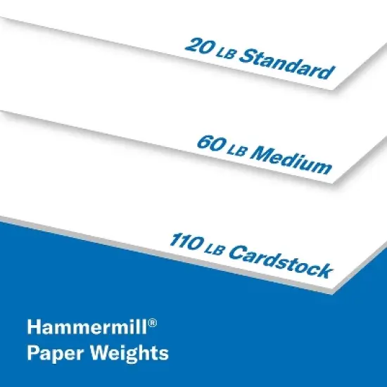 Hammermill Premium 110 lb. Cardstock Paper 8.5" x 11" White 200 Sheets/Ream (168380R) image {6}