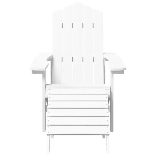 vidaXL Adirondack Chair Outdoor Lawn Adirondack Chair with Footstool HDPE - White 2x armchair + 2x footrest image {3}