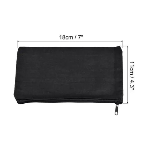 Unique Bargains Canvas Makeup Pencil Organizing Blank DIY Craft Zipper Pouches 10 Pcs image {1}