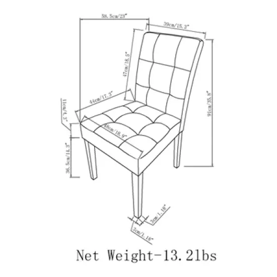 Set of 2 Jefferson Dining Chairs Denim Gray - WyndenHall image {5}