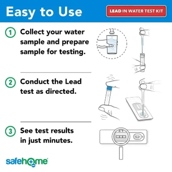 Safe Home Lead in Drinking Water DIY Test Kit: EPA Standards Household Water Test, No Warranty image {3}