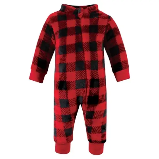 Hudson Baby Infant Boy Plush Jumpsuits, Black Moose image {3}