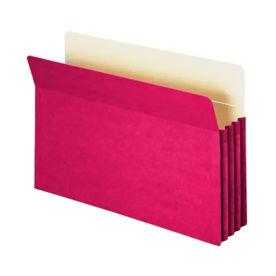 Smead File Pocket, Straight-Cut Tab, 3-1/2" Expansion, Legal Size, Red, 25 per Box (74231) image {8}