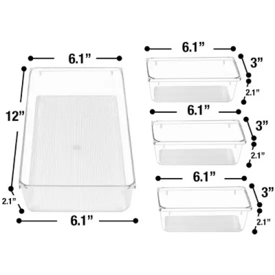 Sorbus Clear Drawer Organizers, Multi-Purpose Bins for Makeup, Vanity Organization, and more image {7}