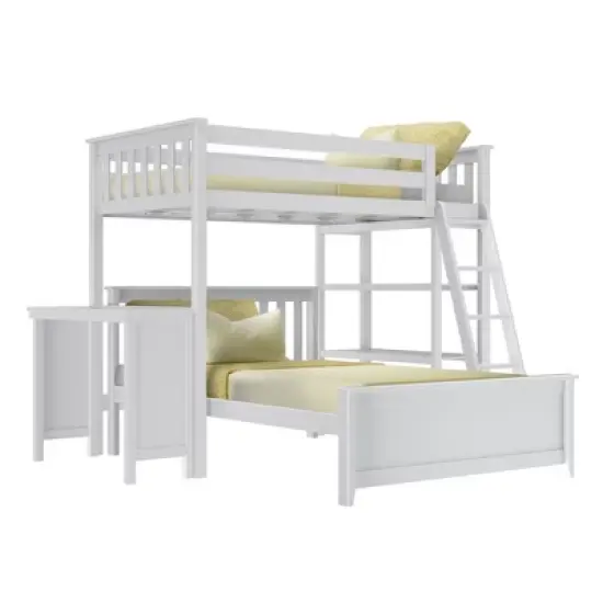 Max & Lily L-Shaped Twin over Full Bunk Bed with Bookcase and Desk image {6}